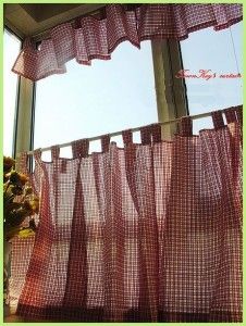 picnic check tab top country kitchen curtain set