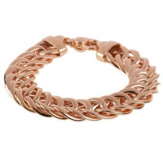 Bronzo Italia Polished Woven Curb Link Bracelet 