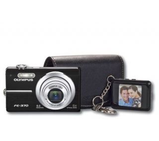 Olympus FE370 8MP Digital Camera w/Digital Keychain and Bag — 