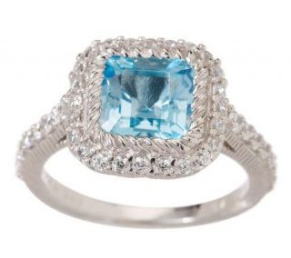 Judith Ripka Sterling 2.30ct Sky Blue Topaz and Diamonique Ring