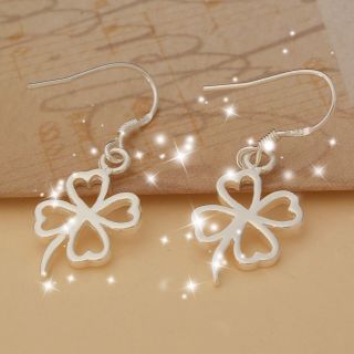 Fashion Copper Electroplate 925 Silver Clover Style Chandelier Dangle