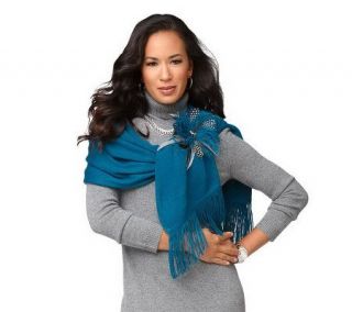 Layers by Lizden Luscious Scarf with Feather Pin   A216861