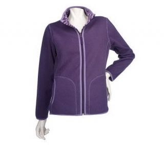 Sport Savvy Reversible Animal Print to Solid Fleece Jacket   A209755