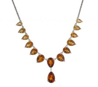 Smithsonian Sterling 11.15 ct tw Colors of Citrine Necklac —