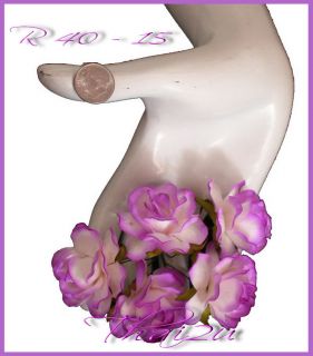 25 Purple Paper Flowers Wedding Rose Craft Supply 40 15