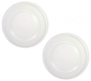 ChargeIt by Jay Clear Beaded Glass Charger Plates   Set of 2