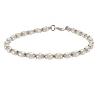 Honora Cultured FreshwaterPearl 5.0mm Oval 9 Ankle Bracelet