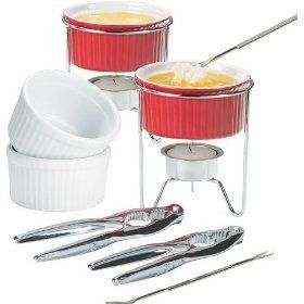 Oggi 8 Piece Seafood Set Butter Warmers Crab Crackers