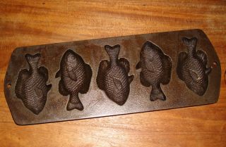 Lodge Cast Iron Cornbread Skillet Fish Mold Seasoned