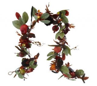 BethlehemLights BatteryOperated 6 Fall Floral Garland with Timer