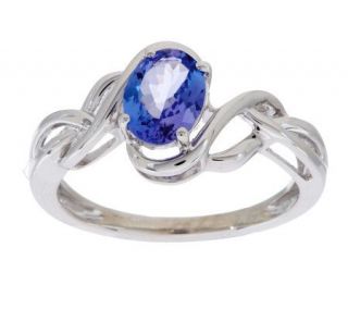 00 ct Oval Tanzanite Wrapped Design Sterling Ring —