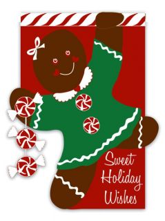 Sweet Holiday Wishes Gingerbread Garden Flag Mini Flags