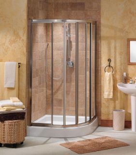  16 Glass Corner Enclosure Neo Round Sliding Shower Door