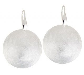 Paola Valentini Sterling Brushed Finish Disc Earrings —