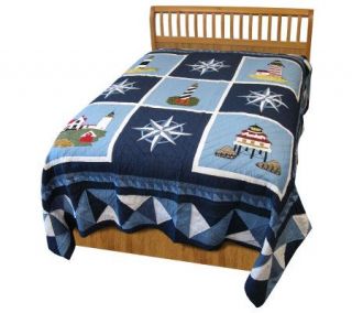 Donna Sharp Handquilted Lighthouse Tour King Quilt —