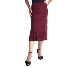 George Simonton Printed Milky Knit Gored Skirt   A202860