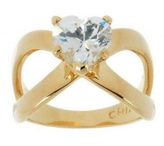 Simulated Diamond Heart shaped Signature Ring —