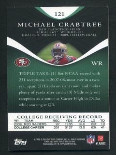 2009 Topps Triple Threads Michael Crabtree RC Rookie Auto 20 Autograph