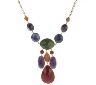 Colorful Faceted Bead Runway 32 Necklace —