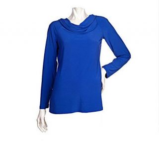 EffortlessStyle by Citiknits Stretch Jersey Long Sleeve Cowl Neck Top 
