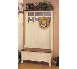 Powell French Country Hall Tree with Storage Bench —