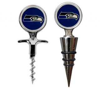 NFL Seattle Seahawks Cork Screw and Wine BottleTop Set   K127764