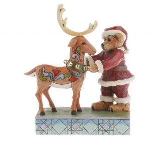 Boyds Santa Bear with Reindeer Figurine by Jim Shore —