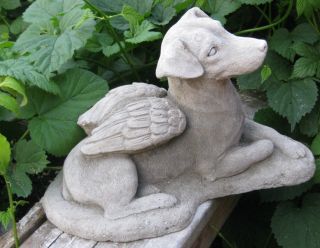 Concrete Jack Russell Angel Statue or for A Dog Memorial