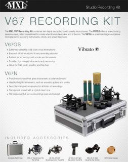 MXL V67GS V67N FET Condenser Microphone Studio Professional Cardiod