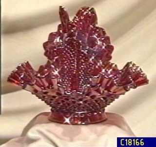 Fenton Art Glass Ruby Red Carnival Epergne —