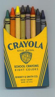Vintage 1950s 8ct Crayola Crayons Pristine Condition