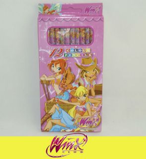 12 Different Colors of Winx Club Girls Fairy Crayon Color Pencils SY04
