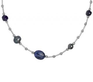 Carolyn Pollack Sterling Illusion Shades of Blue 18 Necklace