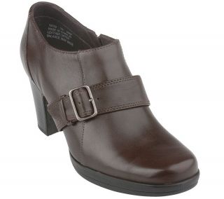 Clarks Leather Shooties w/ Side Strap Detail —