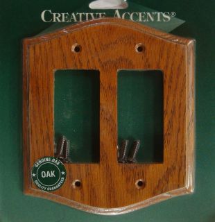 Creative Accents Light Oak Double Rocker Wall Switch Plate Cover GFI