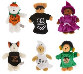 Quacker Factory Set of 6 Plush Bears in Halloween Costumes —
