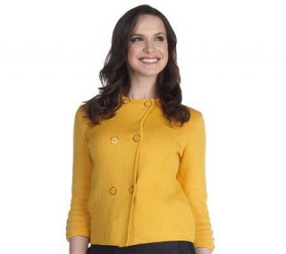 Liz Claiborne New York 3/4 Sleeve Double Breasted Sweater Jacket