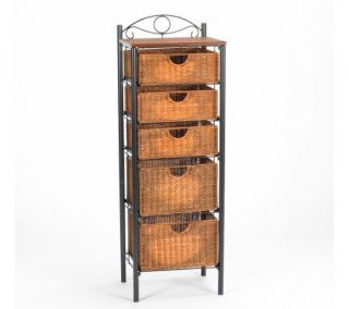 Scrolled Accent Basket Storage Tower —