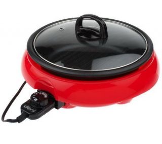 Deni Non Stick 12 Round Grill w/ RemovablePlate & Glass Lid