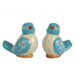 Temp tations Floral Lace Figural Bird Salt & Pepper Shakers — 