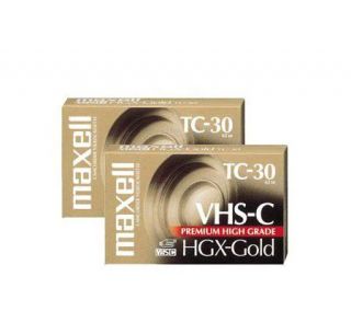 Maxell 2 Pack Gold VHS C Premium High Grade VCRTapes —