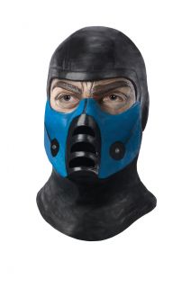 Mortal Kombat Sub Zero Deluxe Overhead Costume Latex Mask Adult