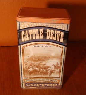 Old West Country Western Ranch Home Decor Tin Metal Cowboy Coffee