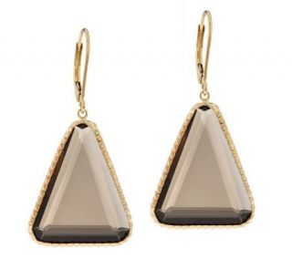 Triangle Shaped Faceted Gemstone Lever Back Earrings, 14K —