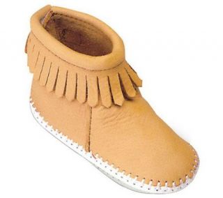 Minnetonka Infants Hook and Loop Deerskin BackFlap Booties —