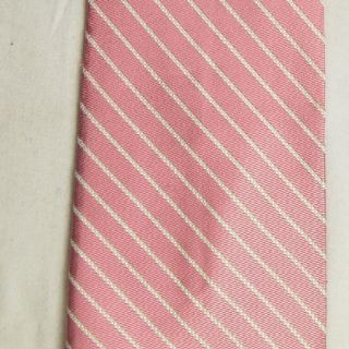 Daniel Cremieux Pink White Stripe Silk Neck Tie Necktie