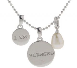 Mary Margrill Sterling I am Blessed Charm Necklace —
