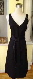 JCrew J Crew Lyndsey Sash Cotton Cady Dress Black $250