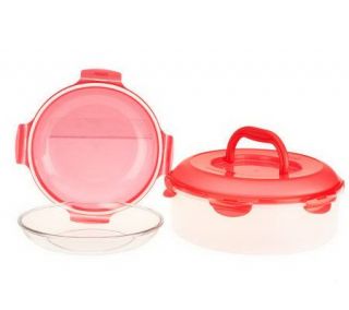 Lock & Lock 2 Piece Glass Pie Dish & Storage Set —