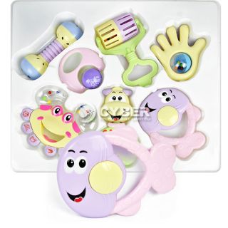  Plastic Bell Rattle Toddlers Pram Crib Music 7pcs Set Toy DZ88